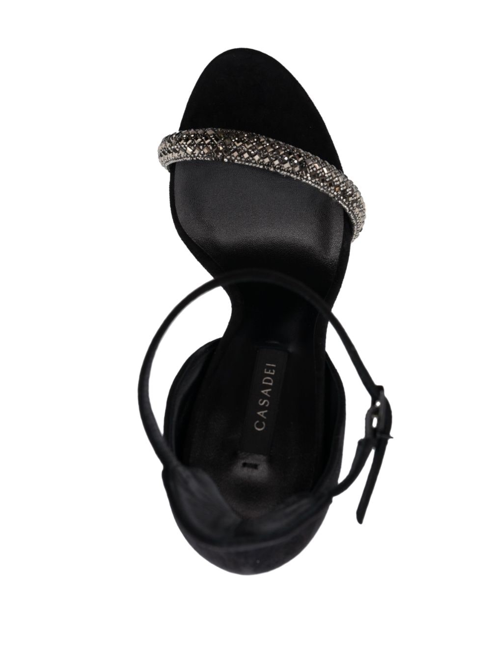 Shop Casadei Stratosphere 120mm Crystal-embellished Sandals In Black