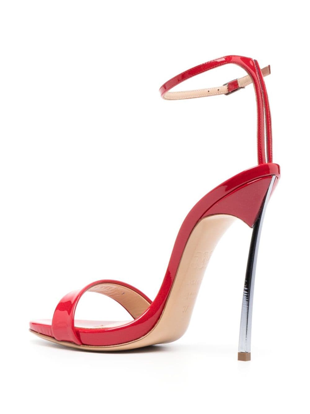 Shop Casadei Blade 120mm Patent-finish Sandals In Red