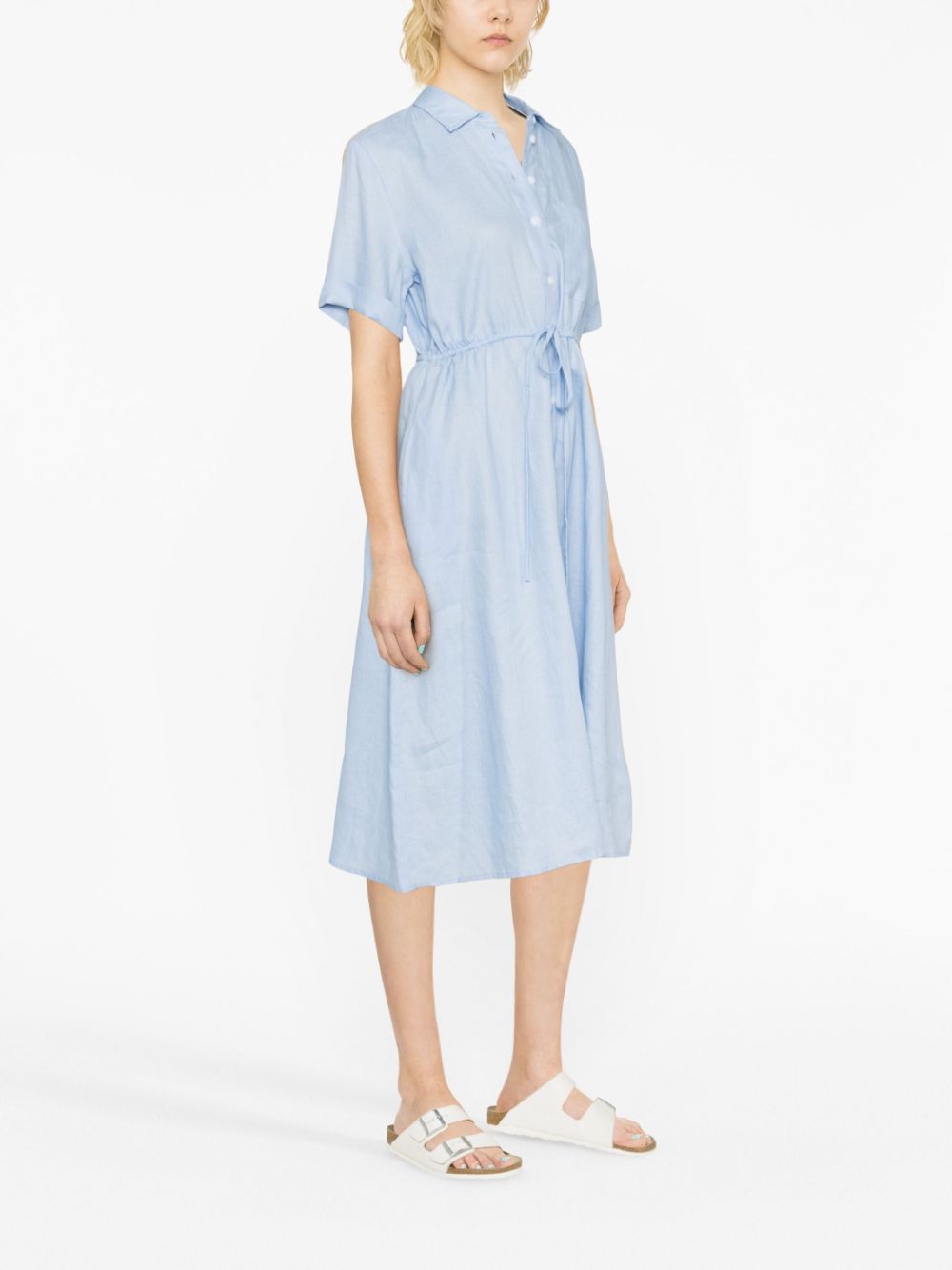 Tommy Hilfiger Linen Shirt Midi Dress In Blue | ModeSens