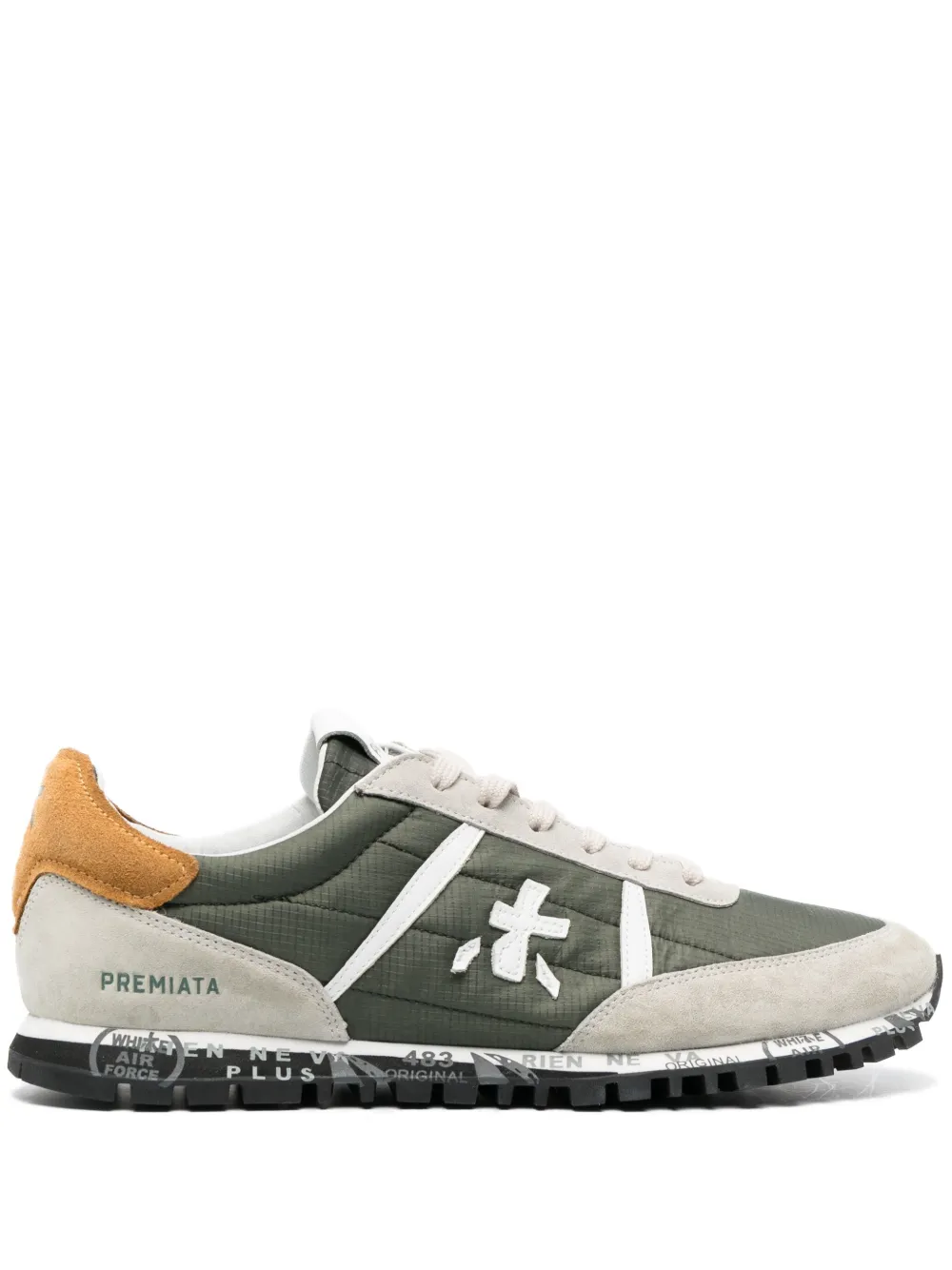 Shop Premiata Sean Panelled Low-top Sneakers In Green