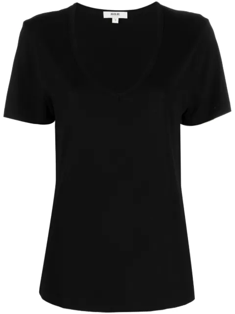 AGOLDE V-neck cotton-blend T-shirt