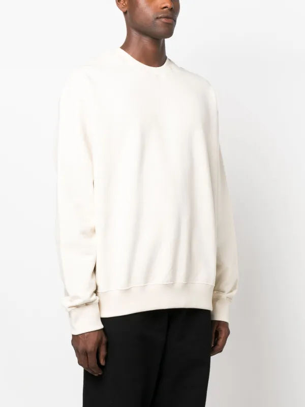 Jil Sander logo-patch Cotton Sweatshirt | Neutrals | FARFETCH