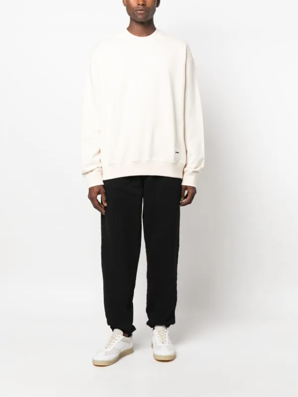 Jil Sander logo-patch Cotton Sweatshirt | Neutrals | FARFETCH