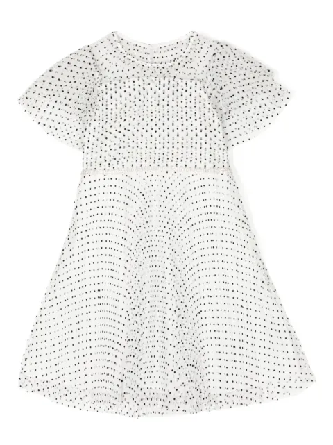 Self-Portrait Kids 마이크로 도트 패턴 드레스