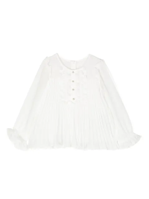 Self-Portrait Kids ruffle-detail pleated blouse