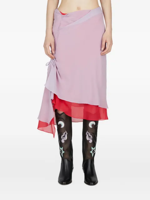 Kiko Kostadinov ruffled layered midi skirt