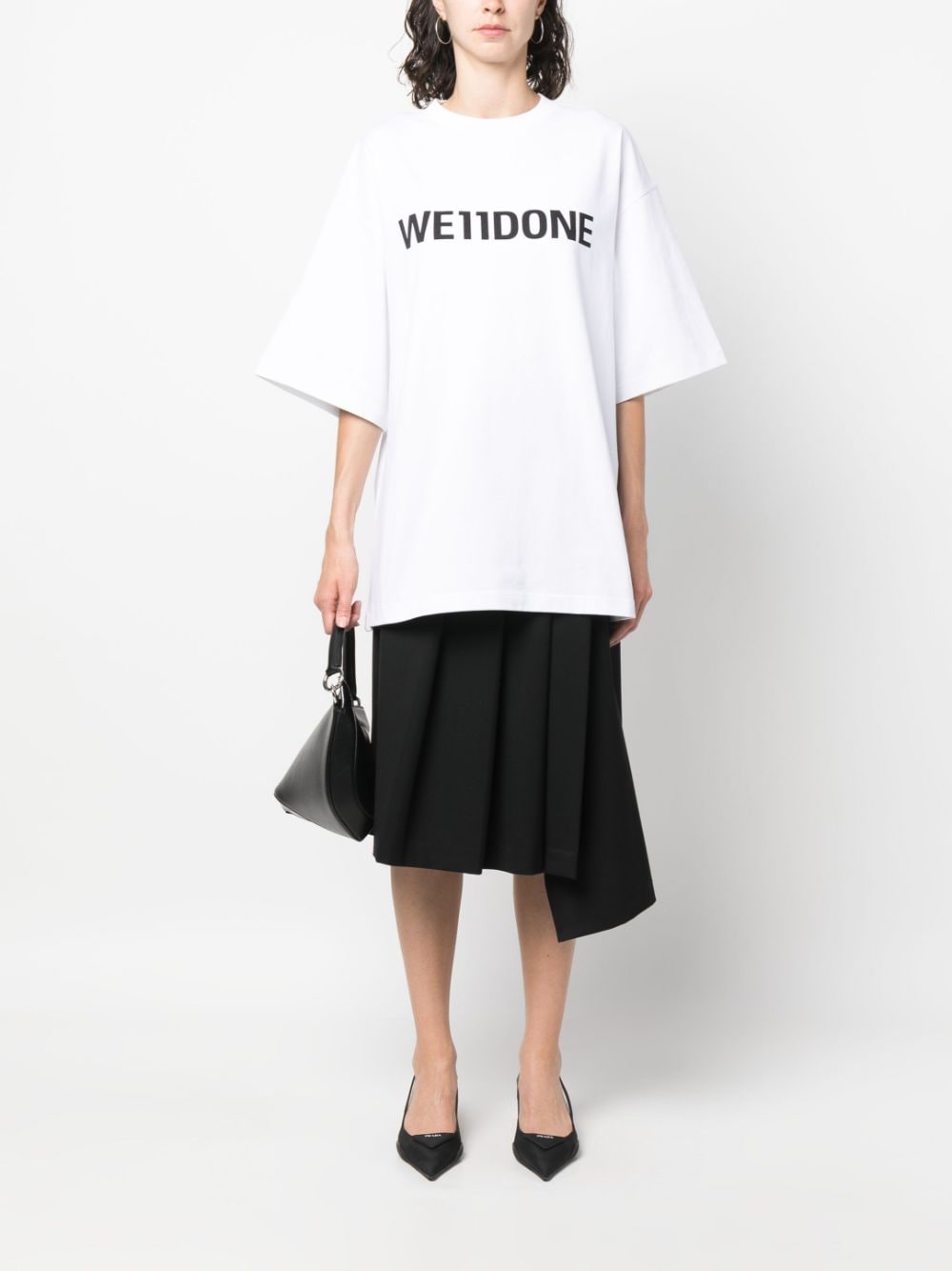 Shop We11 Done Logo-print Cotton T-shirt In Weiss