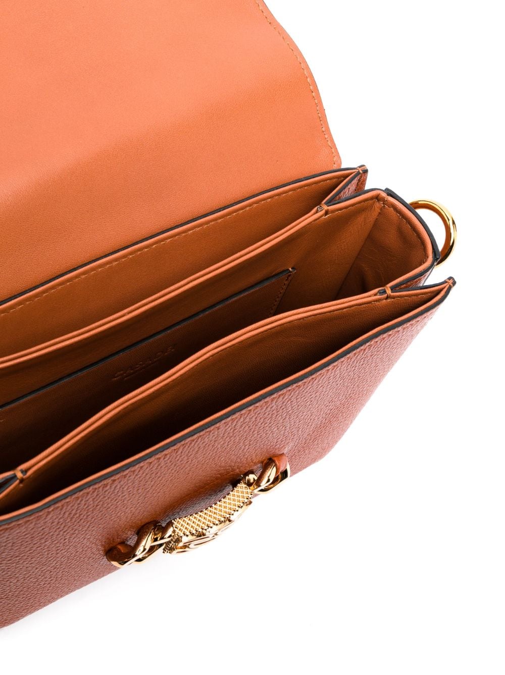 Shop Casadei Mia Leather Shoulder Bag In Orange
