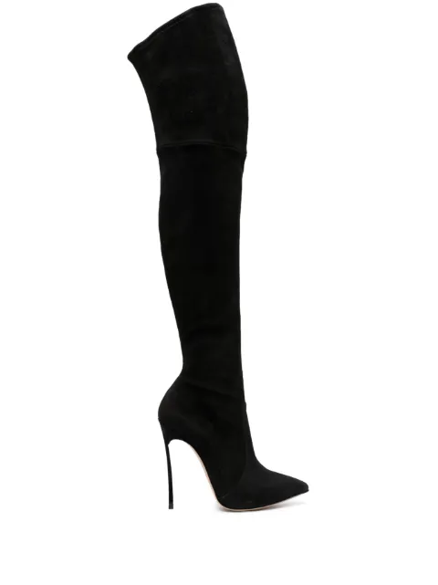 Casadei Blade 115mm above-knee suede boots