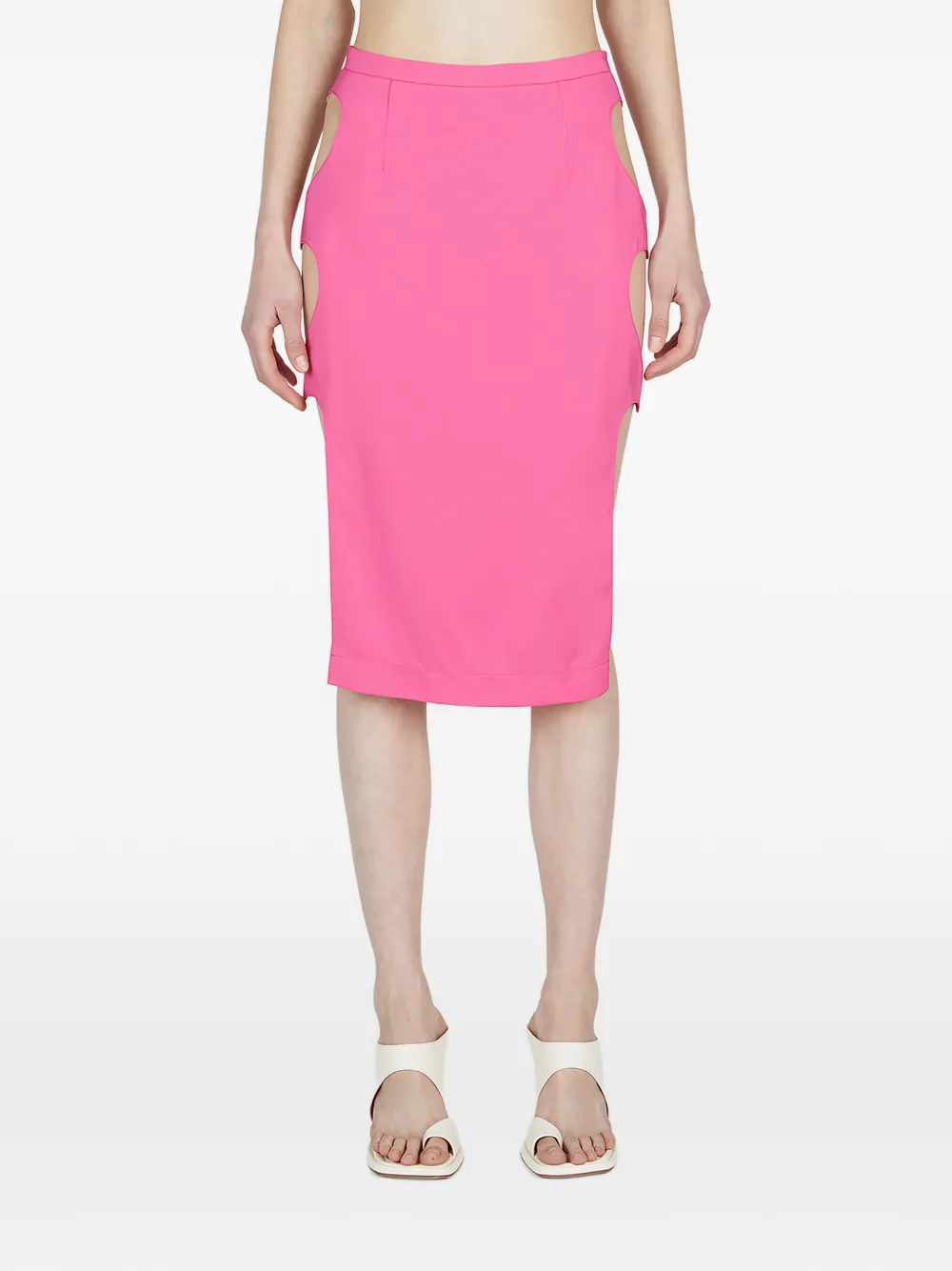 Marco Rambaldi cut-out midi skirt - Rosa
