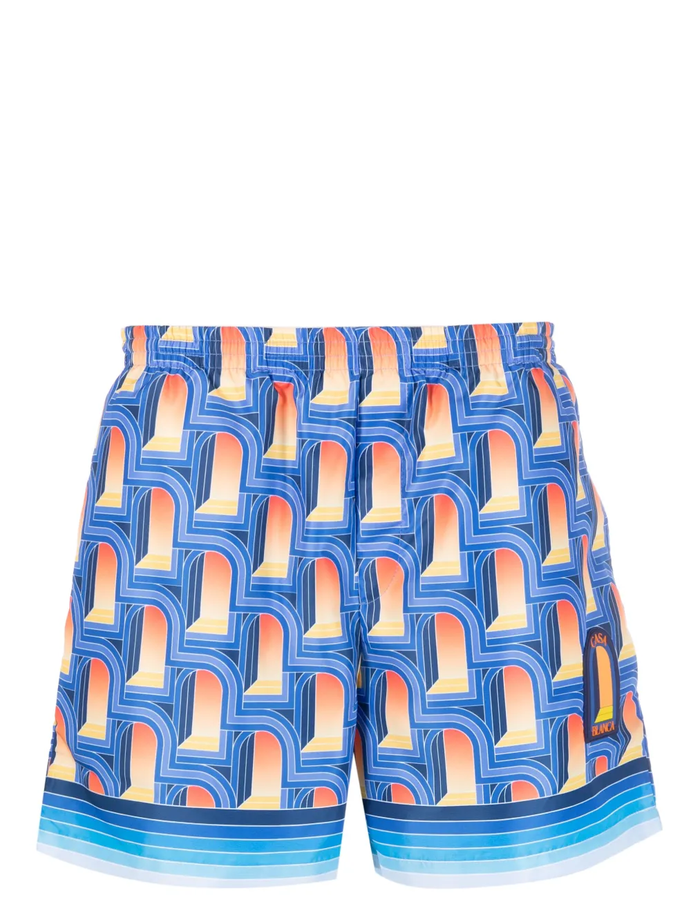 Casablanca Men's L'arche De Nuit Silk Drawstring Shorts In Blue
