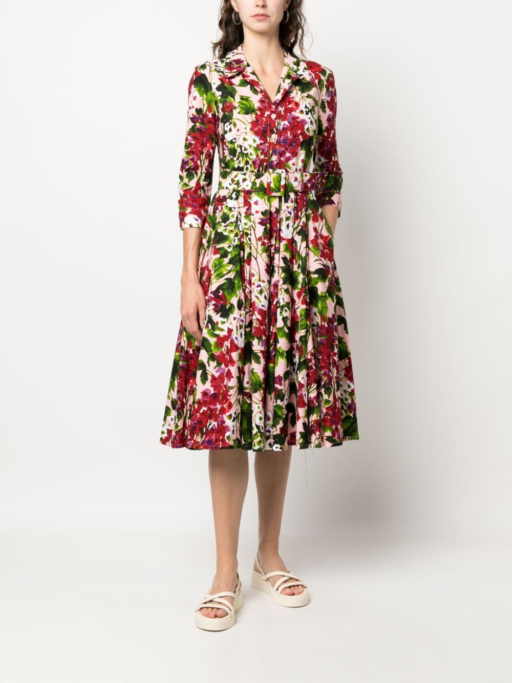 Samantha Sung floral-print Midi Shirt Dress - Farfetch