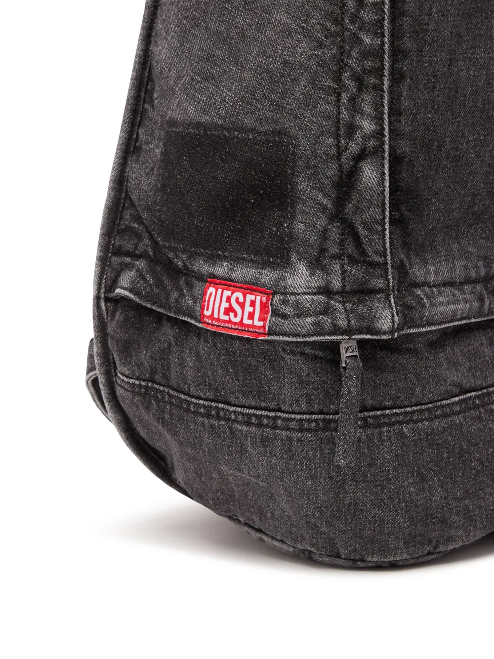 Diesel Rave Denim Backpack In Grey