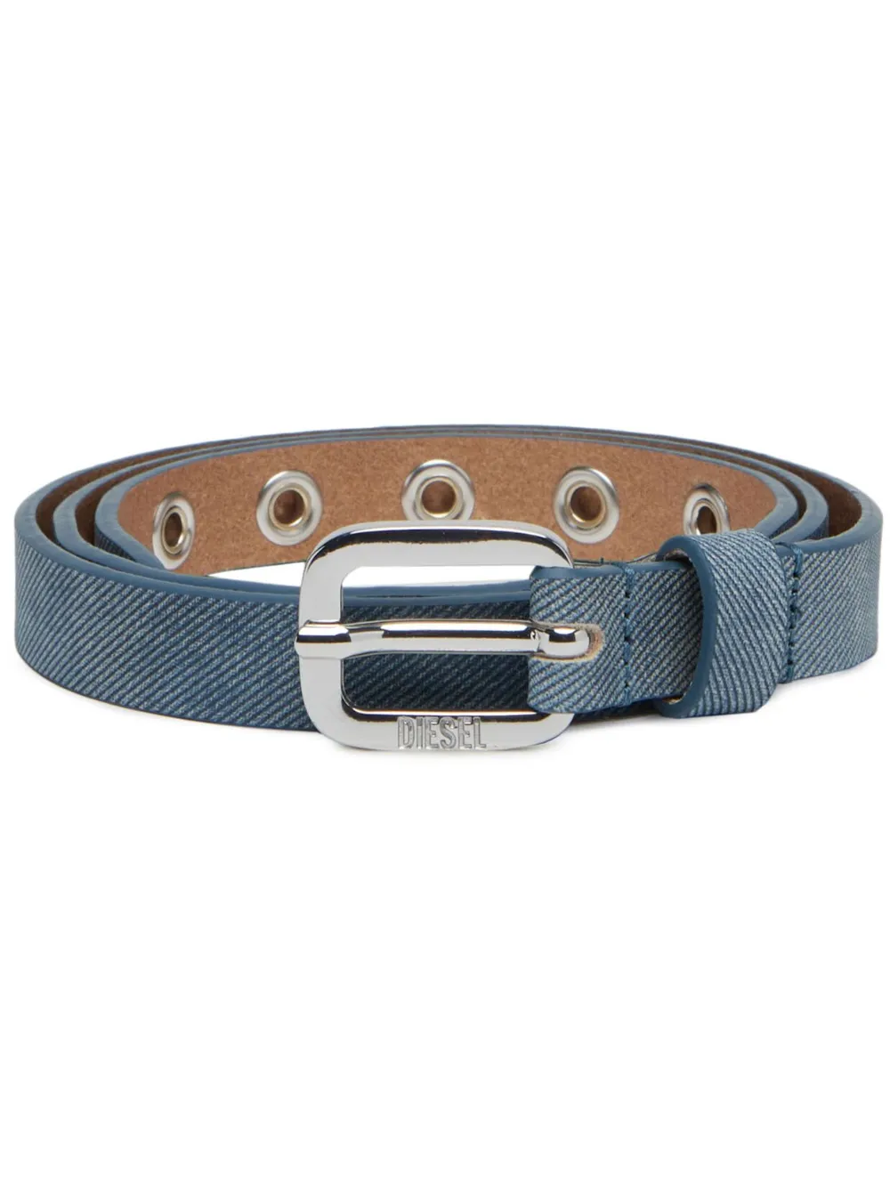 Diesel B-Bly leren riem Blauw
