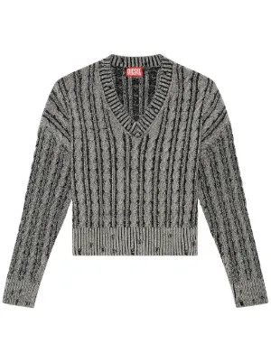 Diesel Monogram Knit Jacket in Neutral Multi