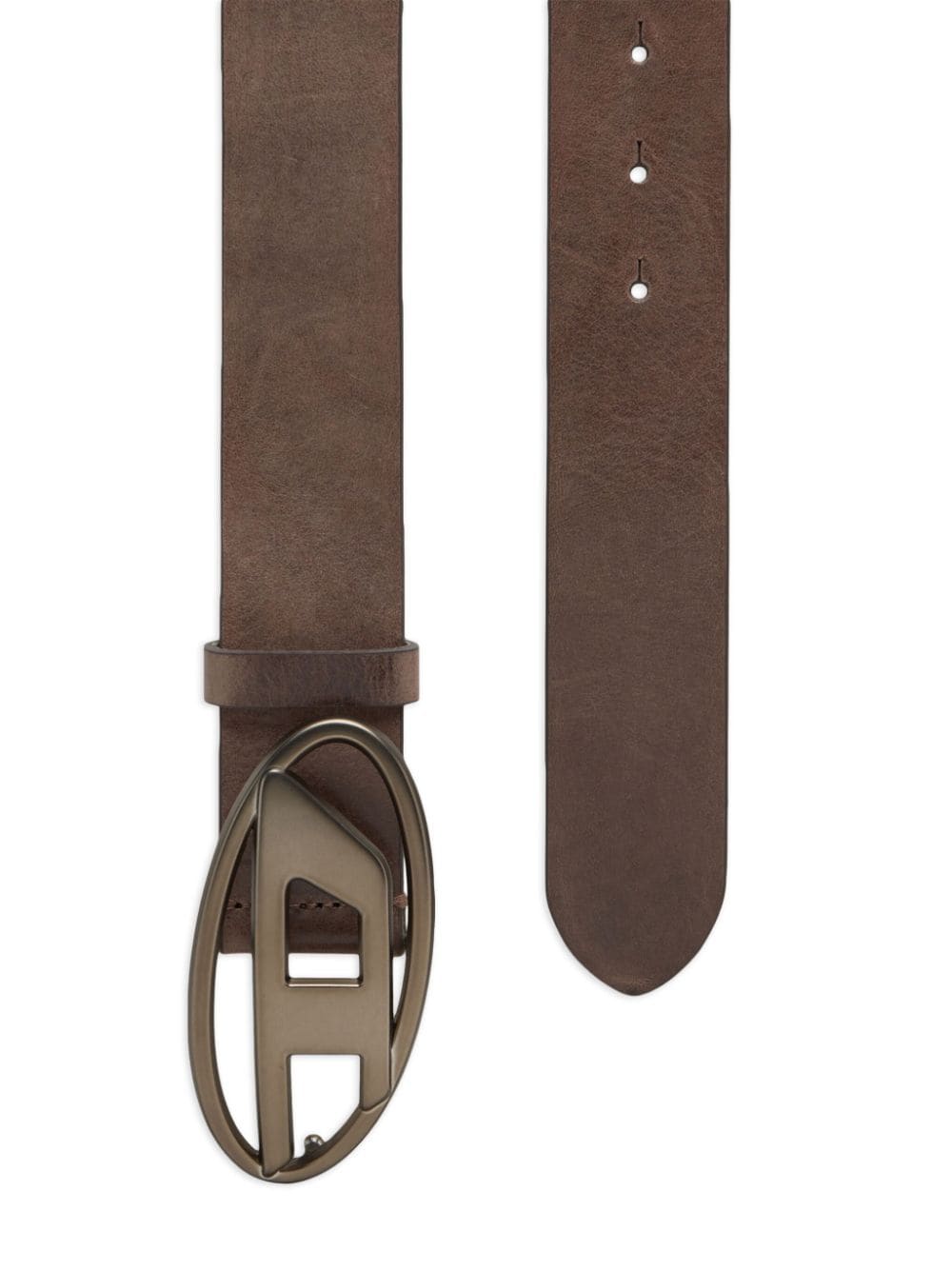 Shop Diesel 1dr Logo-buckle Leather Belt In Brown