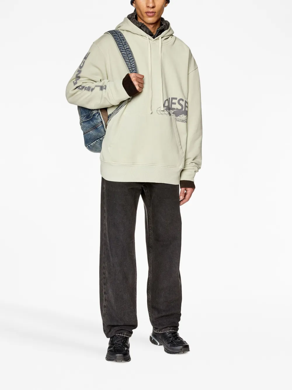 Diesel Hoodie met logoprint - Beige