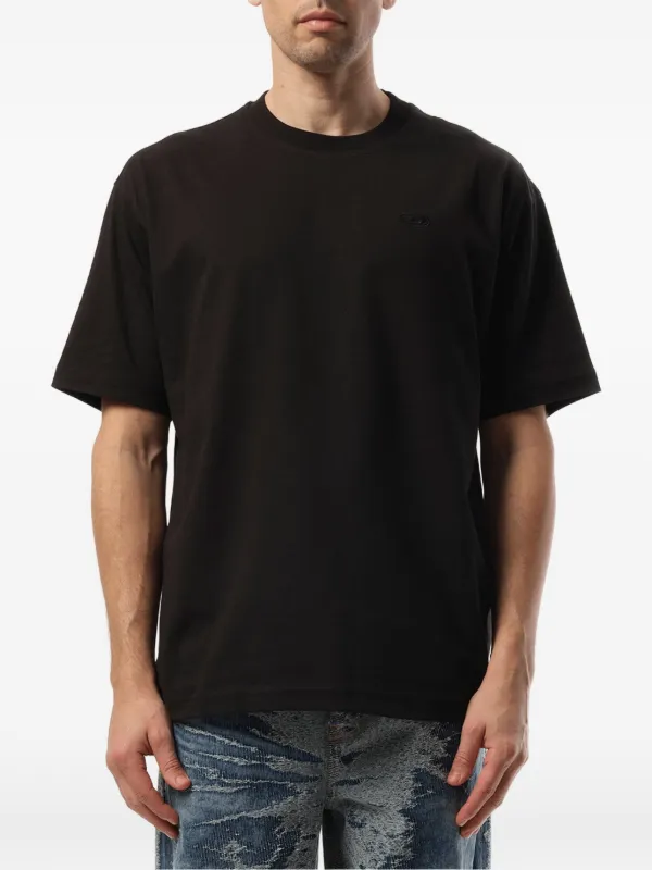 Diesel Oval D-embroidered T-shirt | Black | FARFETCH JO