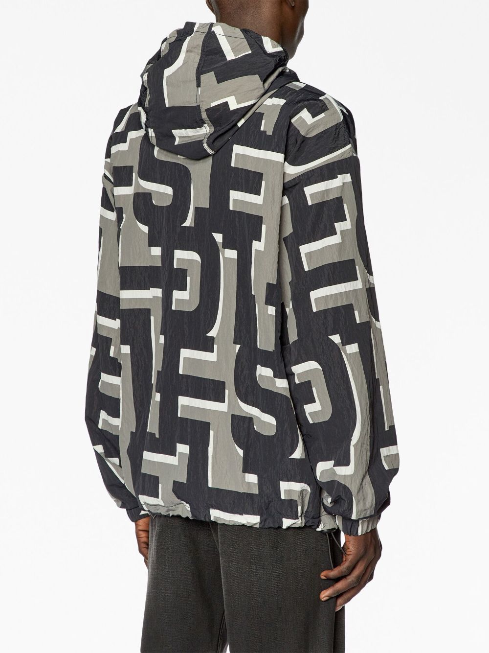 Diesel J-Jass monogram-print hooded windbreaker Men