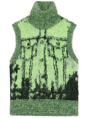 Denim Monogram Jacquard Knit Tank Top - Ready-to-Wear