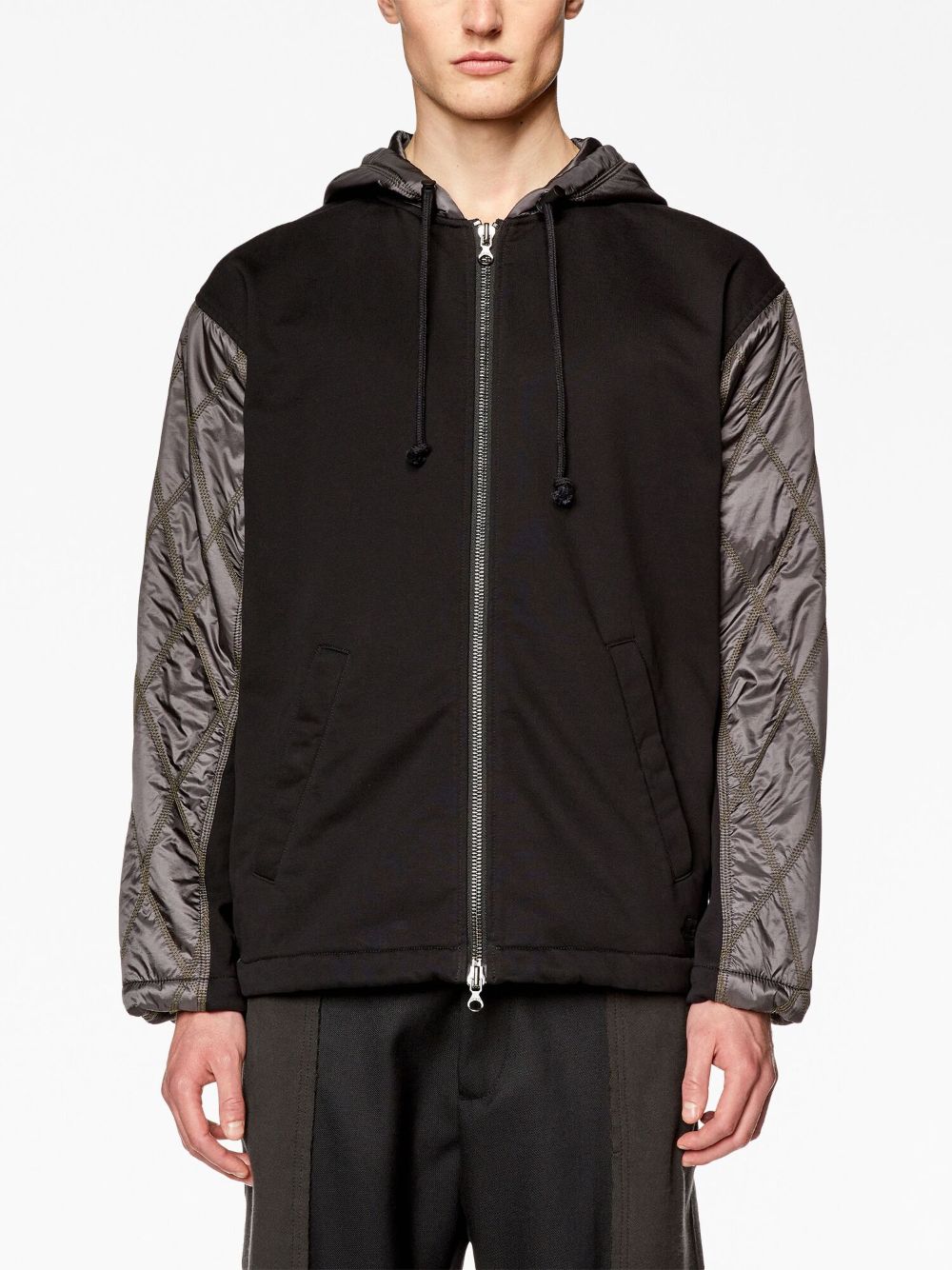 Shop Diesel J-rombe Zipped Hooded Jacket In Black