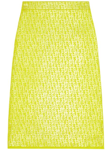 Diesel M-Ikaria monogram-print knitted midi skirt Women