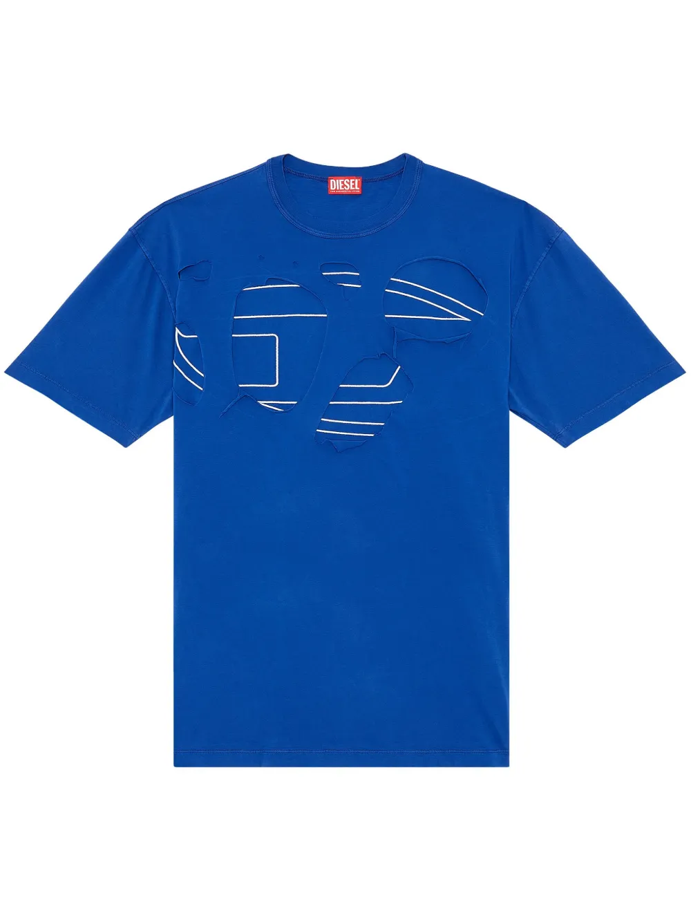 Diesel Logo-print Layered-effect T-shirt In Blue