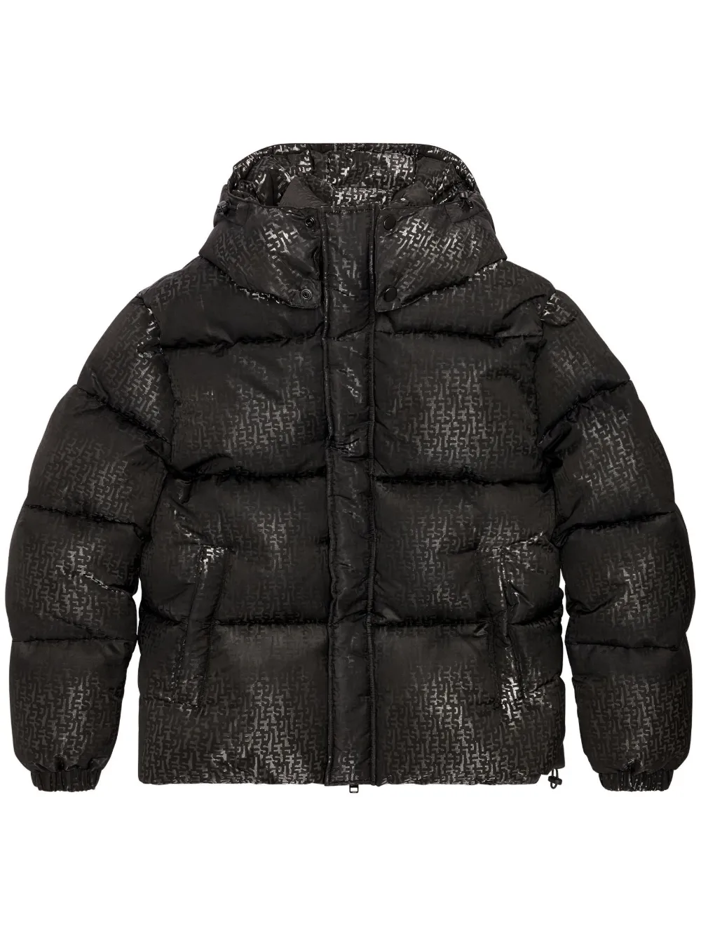 Diesel W-Rolfys monogram-pattern puffer jacket – Black