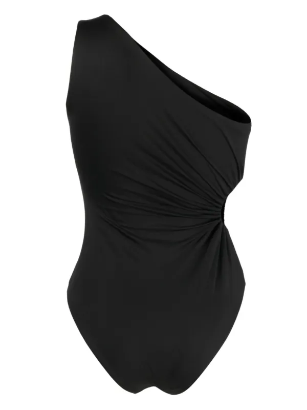 Black one shoulder swimsuit best sale