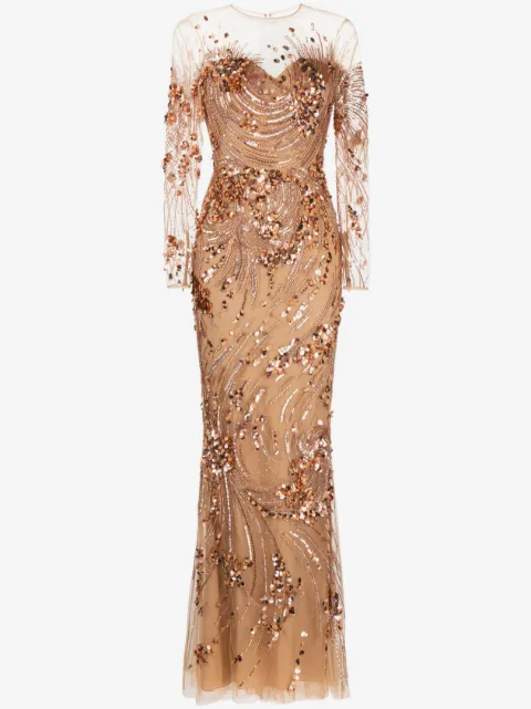 Zuhair Murad sequin-embellished maxi gown dress
