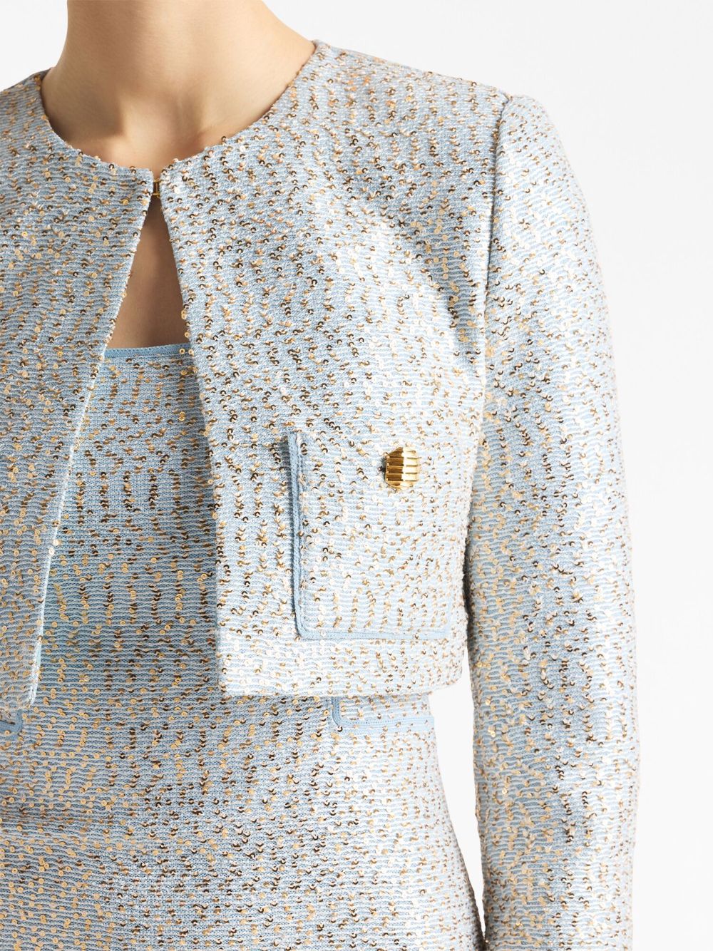 St John Sequin Detailing Cropped Jacket Farfetch