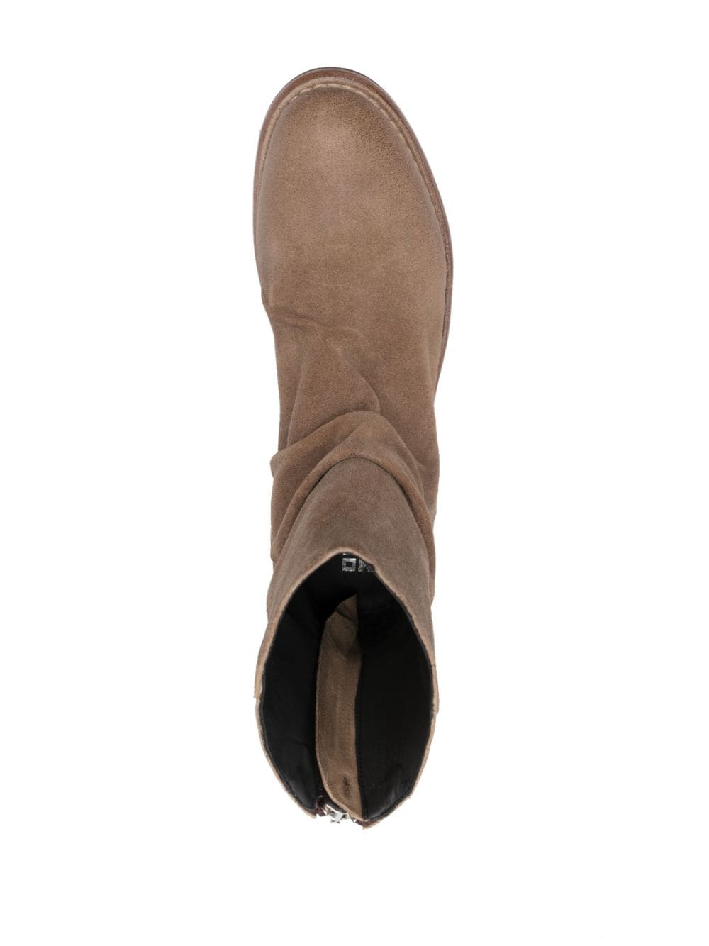 Shop Moma Ruched Ankle Leather Boots In Neutrals