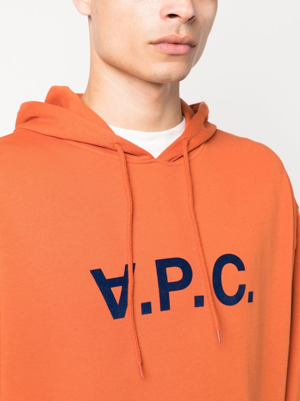 Shop Apc V.p.c. Logo-print Hoodie In Orange