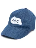 A.P.C. logo-print denim baseball cap - Blue