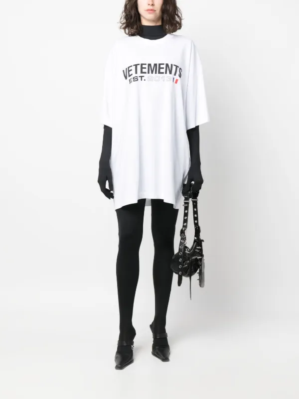 VETEMENTS logo-print Cotton T-shirt | White | FARFETCH AO
