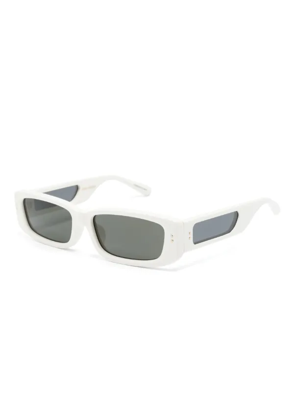 Linda Farrow rectangle-frame Tinted Sunglasses | White  display picture 3