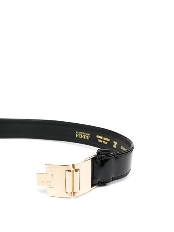 Gianfranco Ferré Pre-Owned 1990s clip-lock Leather Belt  display picture 3