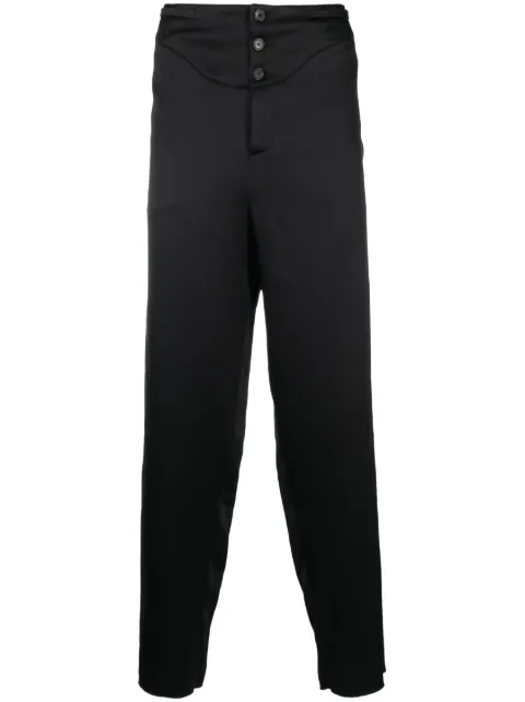 Saint Laurent buttoned silk tapered trousers