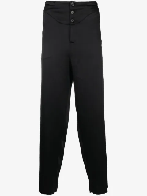 Saint Laurent buttoned silk tapered trousers