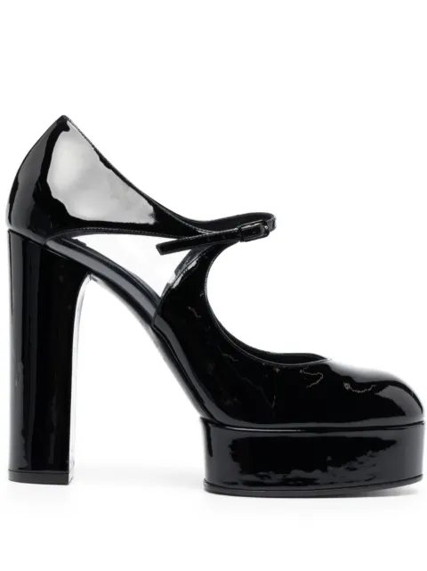 Casadei Betty 120mm platform leather pumps