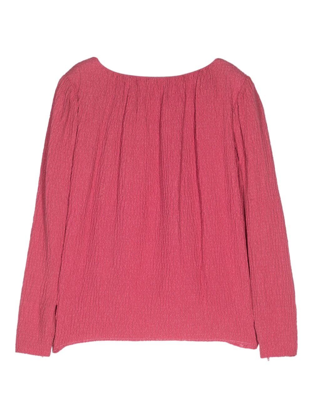 Saint Laurent Pre-Owned 1980s zijden blouse met wafelpatroon - Roze