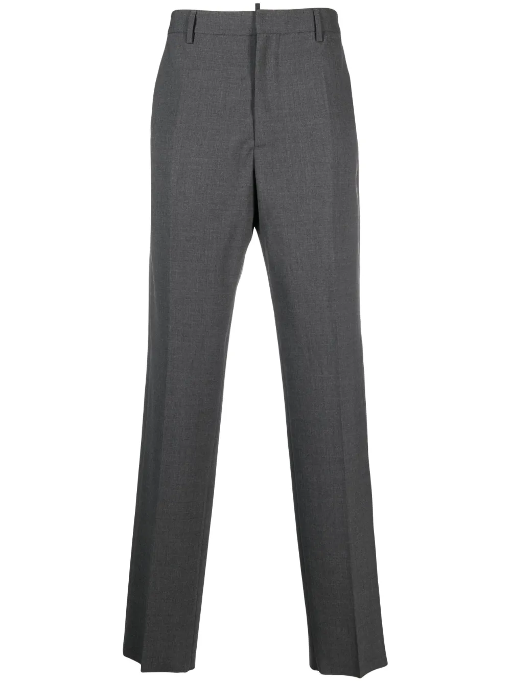 Shop Dsquared2 Logo-plaque Tailored Trousers In Grey