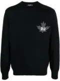 DSQUARED2 maple leaf-motif sweater - Black