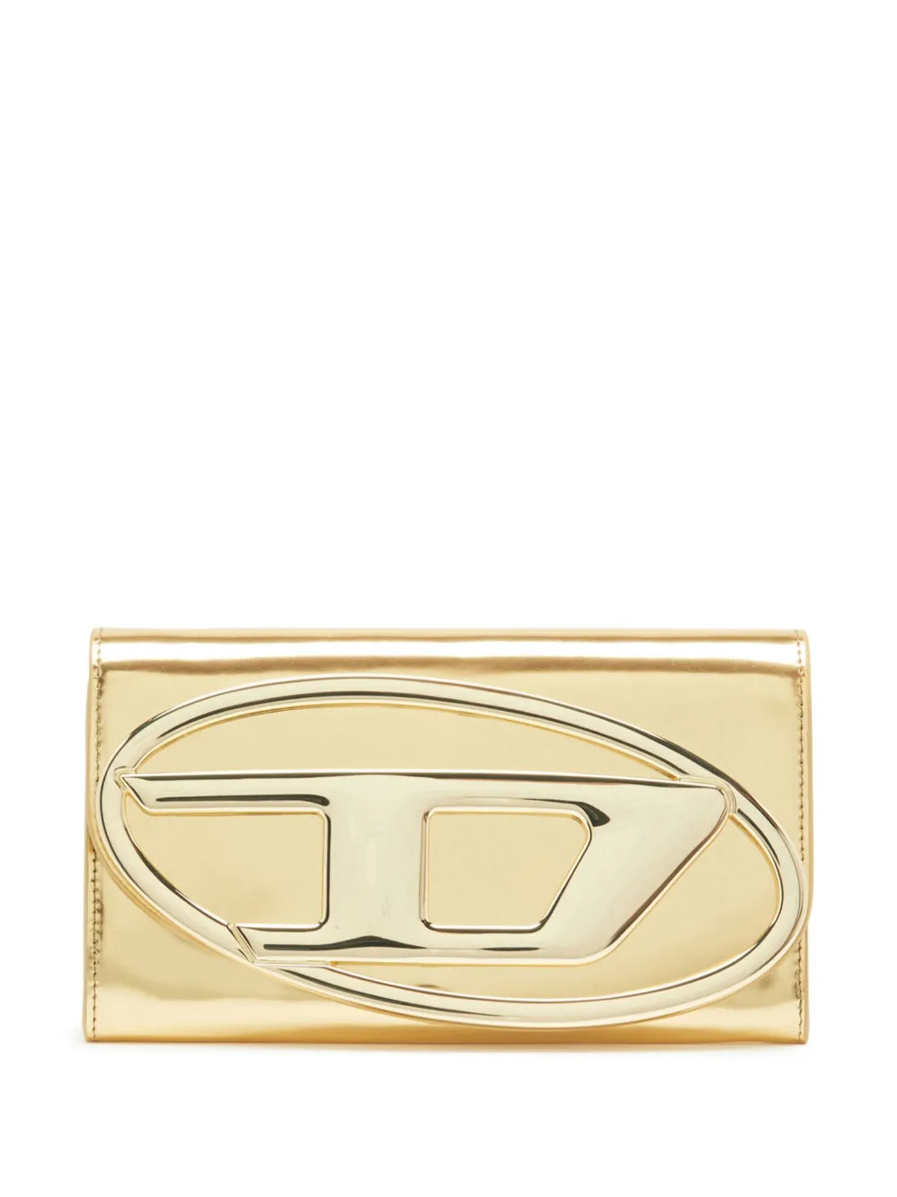 Diesel Logo-embossed Leather Wallet In Gold