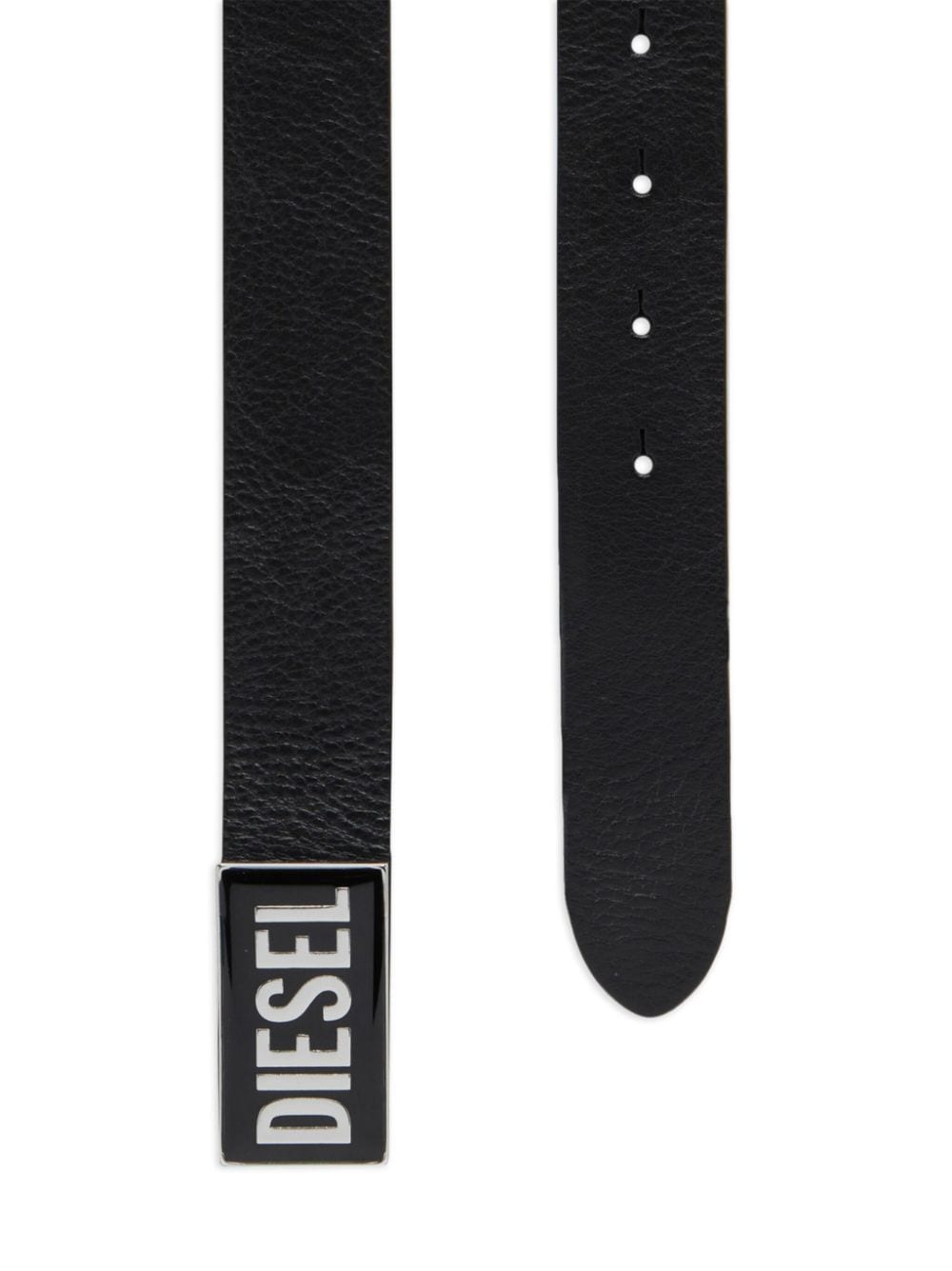 Diesel B-Glossy leather belt - Zwart
