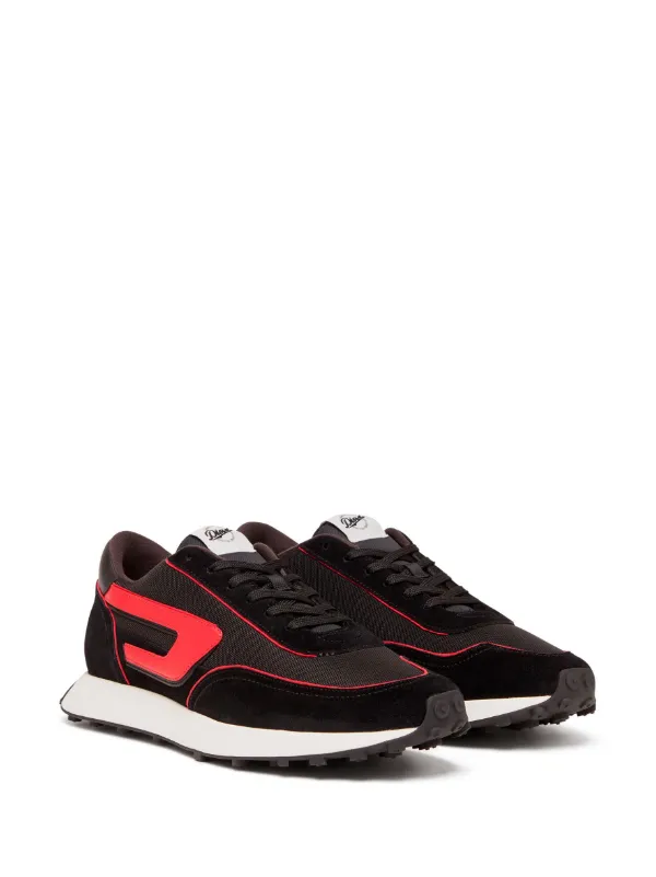 Diesel S Racer LC Logo applique Sneakers Men Polyester Calf Leather Fabric Rubber 39 Black