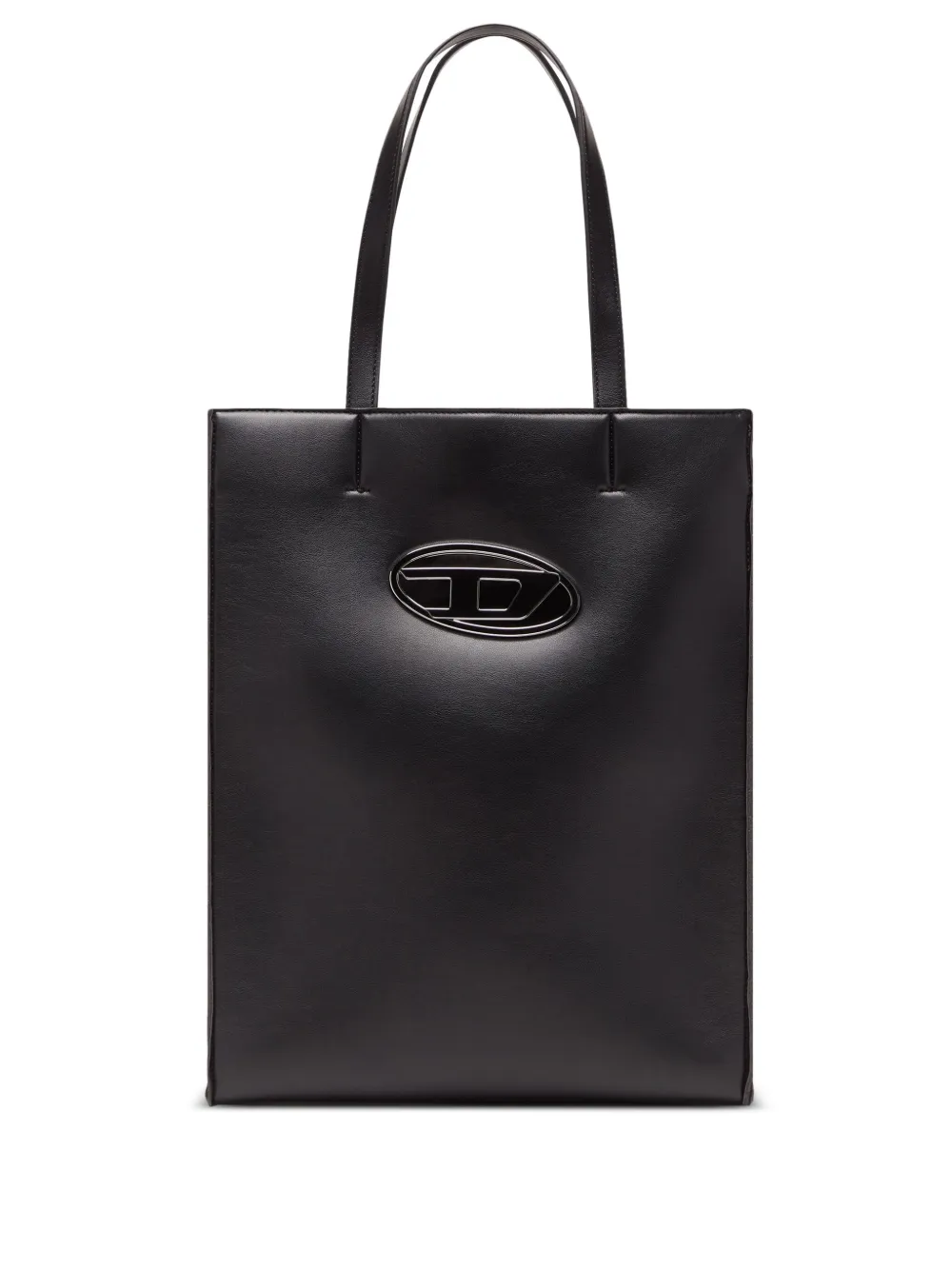 Diesel logo-plaque neoprene tote bag - Black