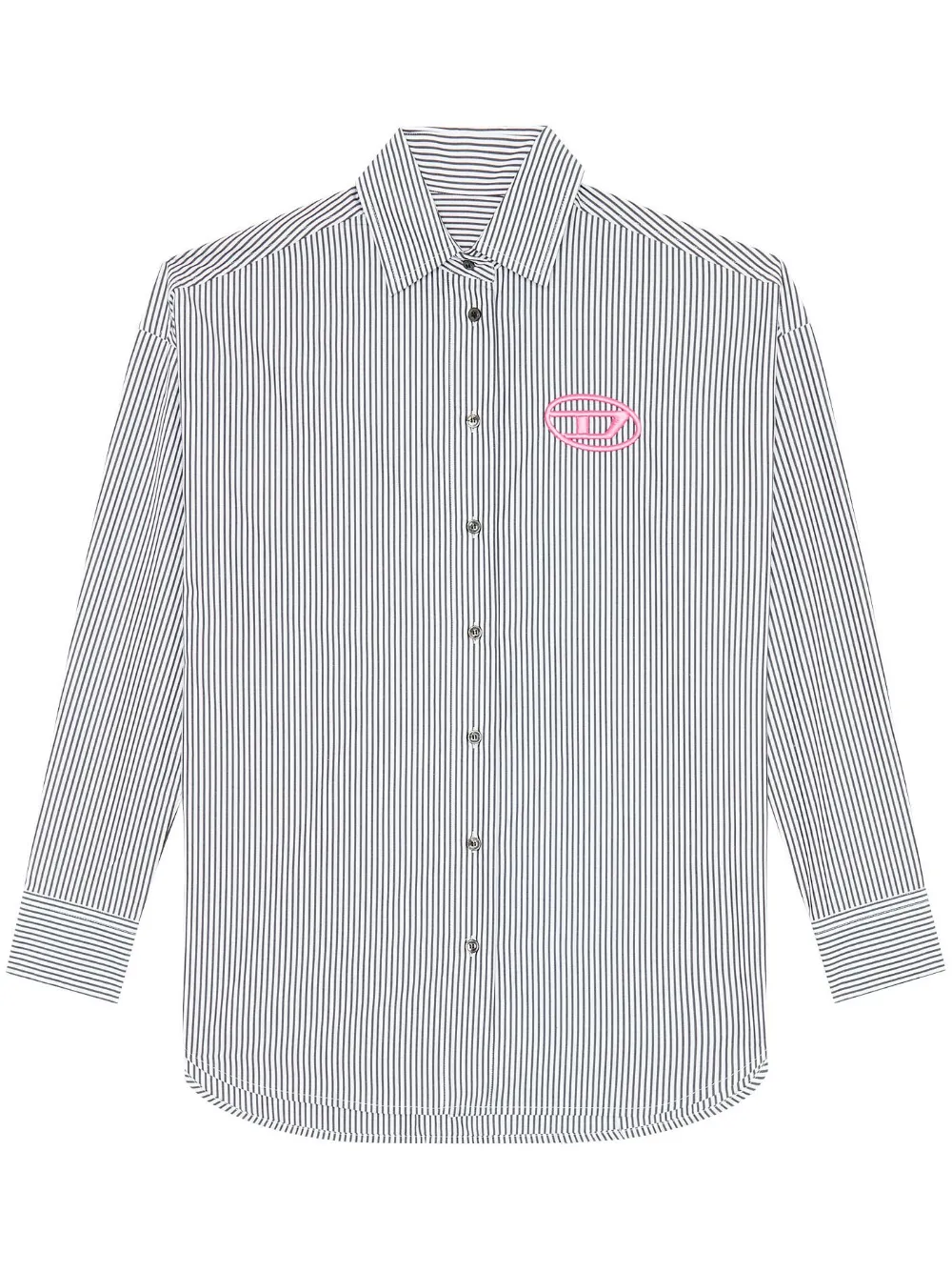 Diesel C-Dou-Stripe logo-embroidered shirt – Black