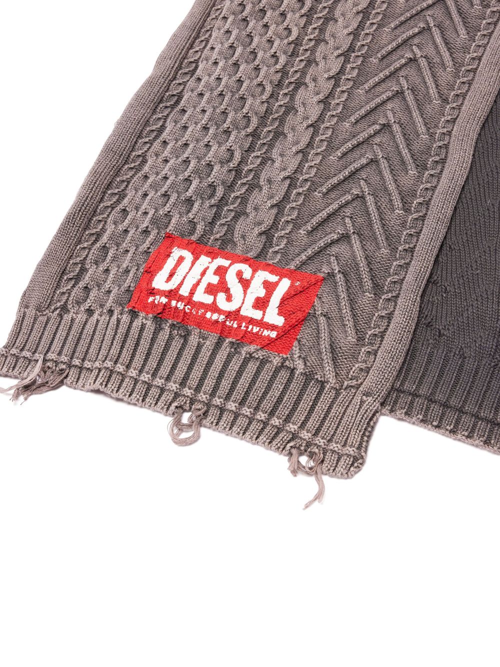 Diesel Sjaal met logoprint - Grijs