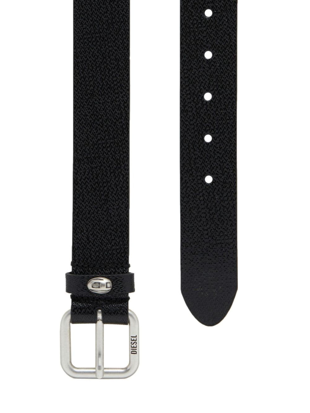 Diesel B-Touchture leather belt - Zwart